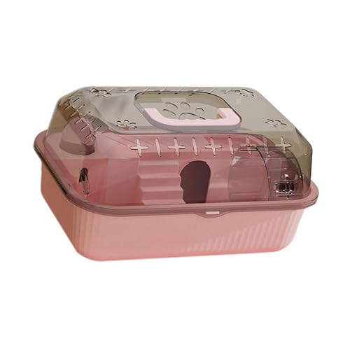 Colcolo Reise Transparent Hamster Haus Kleine Haustier Container Übung Spielen Haus Kleine Tiere Hamster Tragetasche für Igel, Rosa von Colcolo