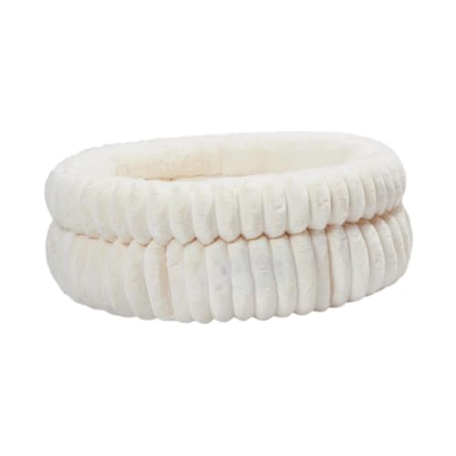 Colcolo Rundes Hundebett, Haustier-Schlafmatte, rutschfeste Unterseite, Hundekissenbett, selbstwärmendes Haustierbett für, Katzen, Welpen, Zwergspitz, Beige 50cmx50cmx18cm von Colcolo