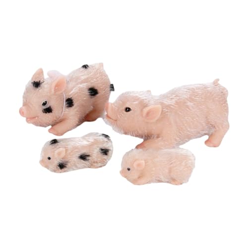 Colcolo -Schweinespielzeug-Set, Bauernhaus-Schweine, einzigartige Foto-Requisiten, Tierschwein-Puppe, Baby-Schweinchen-Puppe für Jungen, 4 Stück von Colcolo