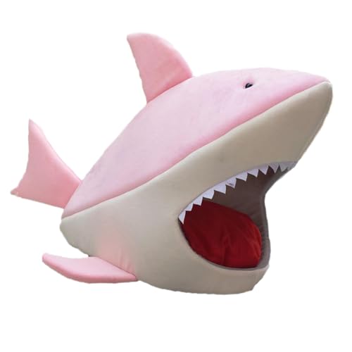 Colcolo Shark Cats Höhlenbett, halbgeschlossen, rutschfest, mit abnehmbarem Kissen, Welpenbett, beruhigendes Kätzchenbett für kleine Hunde, Kätzchen, ROSA von Colcolo