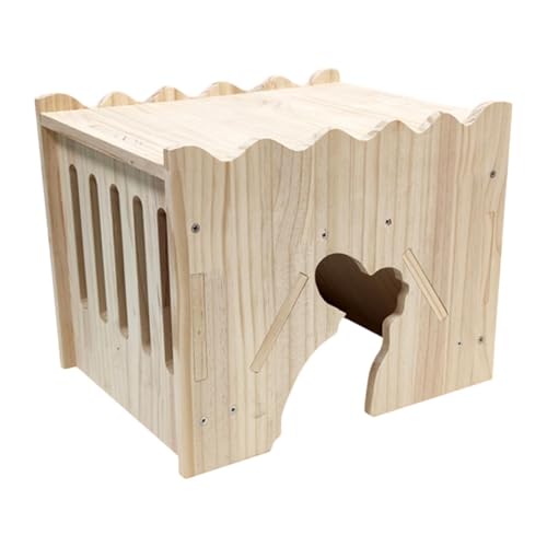 Colcolo Spielhütte für Kleintiere, für Kleintiere, Hasenversteck aus Holz zum Spielen für Ratten, Zwerghamster, Meerschweinchen, Rennmäuse, A von Colcolo