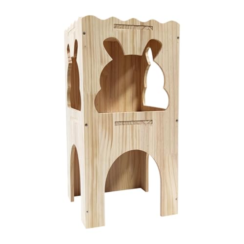 Colcolo Spielhütte für Kleintiere, für Kleintiere, Hasenversteck aus Holz zum Spielen für Ratten, Zwerghamster, Meerschweinchen, Rennmäuse, C von Colcolo