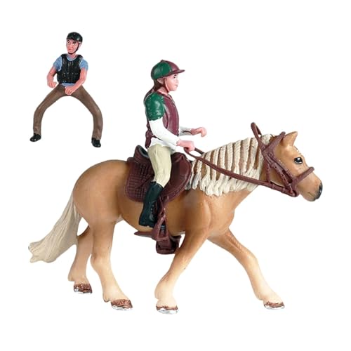 Colcolo Tiermodell-Pferd-Actionfigur, PVC mit Sattelsimulation, realistische Wildtierstatue, Lernspielzeug für Kinder ab 3 Jahren, Stil c von Colcolo