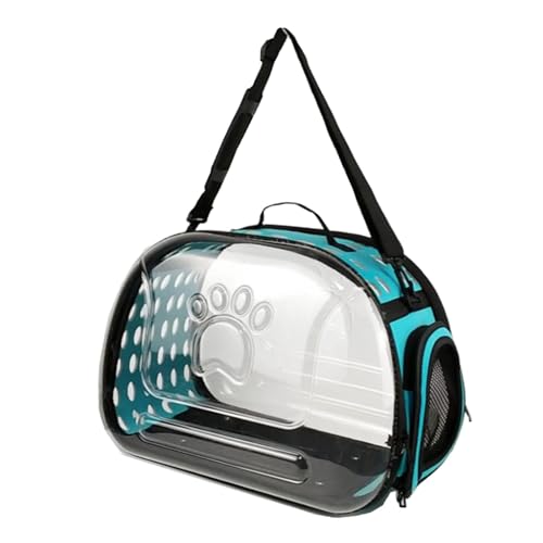 Colcolo Tragbare Katzentragetasche für Haustiere, Luftpolstertasche, Geldbörse, Tragetasche, Transparente Katzentrage für Kleine, Mittelgroße Hunde, Reisen, C, Blau L von Colcolo