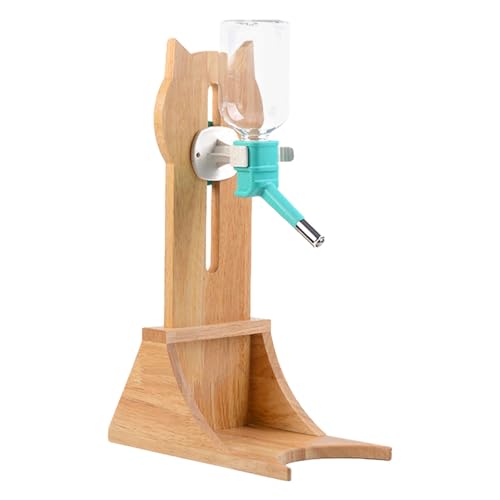 Colcolo Trinkflasche für Haustiere mit Stilvollem Halter Aus Holz, Grüne Flasche von Colcolo