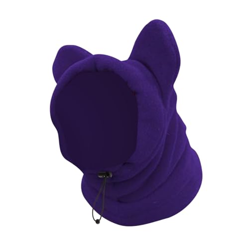 Colcolo Winter-Ohrenschützer für Haustiere, leiser Ohrenschutz für Hunde, Winddicht, Verstellbarer Kapuzenpullover, weicher Hundeschlauch, Hundemütze zum, Violet L von Colcolo