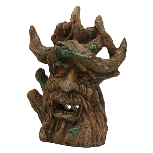 Colcolo mit Gesicht, Versteck, Höhle, Krebse, Guppy, Betta, Versteck, Terrarium-Zubehör, Aquarium-Baum-Statue, Aquarium-Ornament von Colcolo