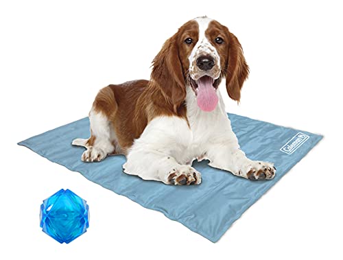 Coleman Hunde-Kühlmatte mit Spielzeug, druckaktiviertes Gel-Pad, kühles Haustierbett für den Sommer, blau, 61 x 2,5 x 76,2 cm von Coleman