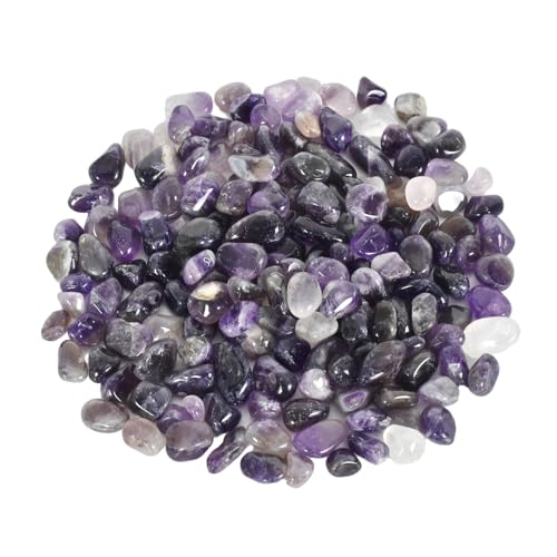 Colexy 100g Trommelsteine Mini Edelsteine Chips Heilsteine Kristall Steine Vase Füller Aquariumsand Blumentopf Deko Sand Steine für Sukkulenten Terrarium DIY Schmuckherstellung (Amethyst) von Colexy