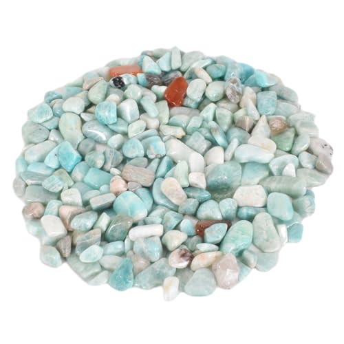 Colexy 100g Trommelsteine Mini Edelsteine Chips Heilsteine Kristall Steine Vase Füller Aquariumsand Blumentopf Deko Sand Steine für Sukkulenten Terrarium DIY Schmuckherstellung (Aquamarin) von Colexy