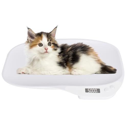 Digitale Waage für Haustiere, Tierwaage Kleintiere, Hundewaage bis 15 Kg, Katzenwaage Digital, 4 Gewichtungsmodi, Digitalwaage Küchenwaage Babywaage Katzen Hunde Vögel Kleintiere KEINE BATTERIEN von Colexy