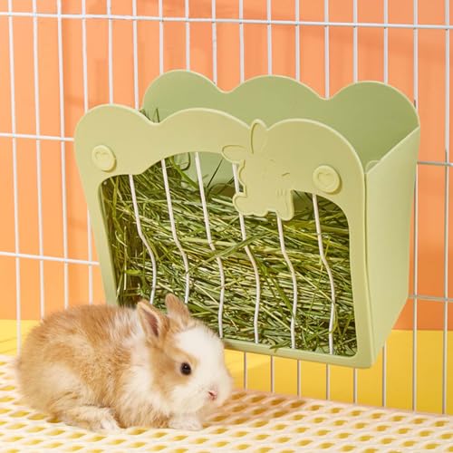 Colexy Heuraufe für Kaninchen, Kleintiere Futterspender Meerschweinchen Futterstation, Kaninchenstall Stall Futterkrippe Heu hängend, Kaninchen Heutasche für Hase Chinchilla Hamster von Colexy