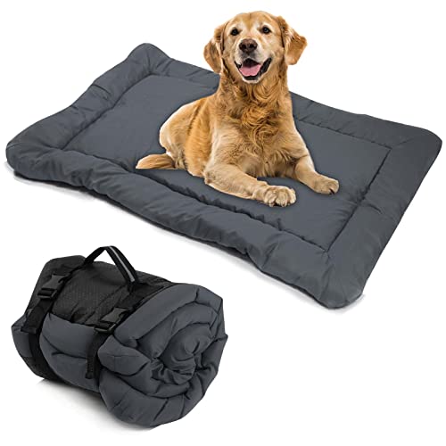 Faltbare Hundematte, Hundebett Tragbares Matratze Wasserdicht für Kleine Mittlere Große Haustiere, Multifunktions Reisedecke für Outdoor-Reisen, Camping, Auto, Hundekiste, Sofa, Boden, 90*60cm (Grau) von Colexy