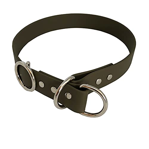 C&L Hundehalsband/Zugstopp aus 25 mm BioThane®- [30 cm] - Military Olive - OD521 von Collar & Leash