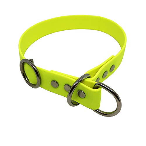 C&L Hundehalsband/Zugstopp aus 25 mm BioThane®- [30 cm] - Neongelb - YE527 von Collar & Leash