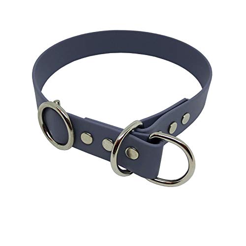 C&L Hundehalsband/Zugstopp aus 25 mm BioThane®- [30 cm] - grau - GY523 von Collar & Leash