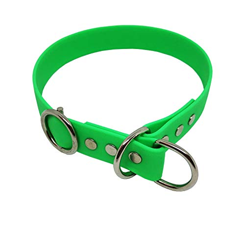 C&L Hundehalsband/Zugstopp aus 25 mm BioThane®- [35 cm] - neon grün - GN528 von Collar & Leash