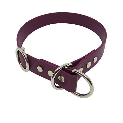 C&L Hundehalsband/Zugstopp aus 25 mm BioThane®- [40 cm] - weinrot - WN521 von Collar & Leash