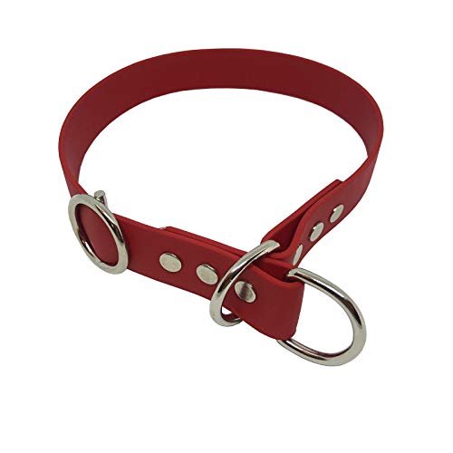 C&L Hundehalsband/Zugstopp aus 25 mm BioThane®- [65 cm] - rot - RD522 von Collar & Leash