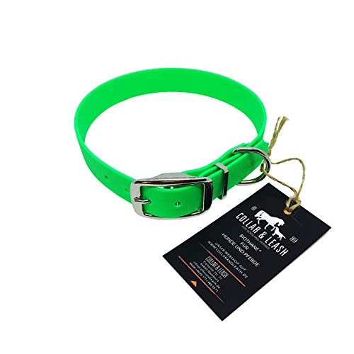 C&L Hundehalsband aus 25 mm BioThane®- [35-43cm] - neon grün - GN528 von Collar & Leash