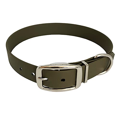 C&L Hundehalsband aus 25 mm BioThane®- [40-48cm] - Military Olive - OD521 von Collar & Leash