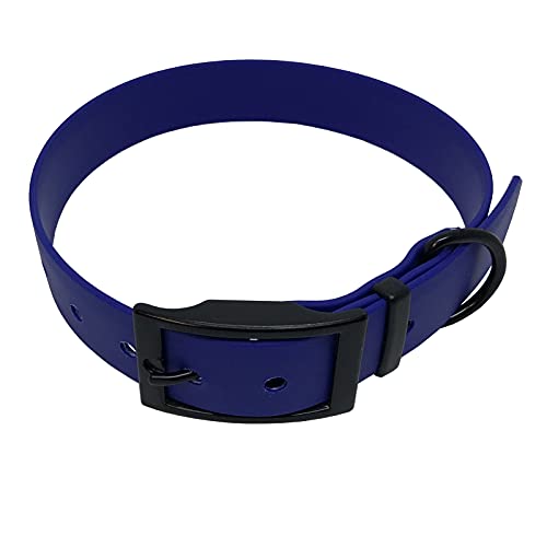 C&L Hundehalsband aus 25 mm BioThane®- [40-48cm] - blau - BU522 - Black Edition von Collar & Leash