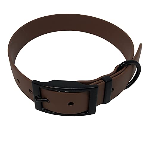 C&L Hundehalsband aus 25 mm BioThane®- [40-48cm] - dunkellbraun - BR523 - Black Edition von Collar & Leash