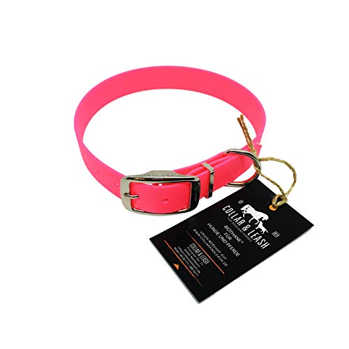 C&L Hundehalsband aus 25 mm BioThane®- [40-48cm] - neon pink - PK521 von Collar & Leash