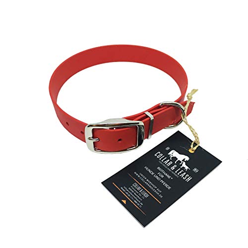 C&L Hundehalsband aus 25 mm BioThane®- [40-48cm] - rot - RD522 von Collar & Leash