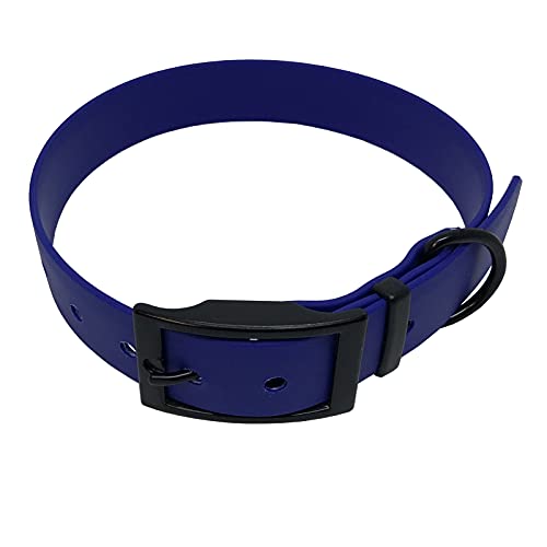 C&L Hundehalsband aus 25 mm BioThane®- [60-68cm] - blau - BU522 - Black Edition von Collar & Leash