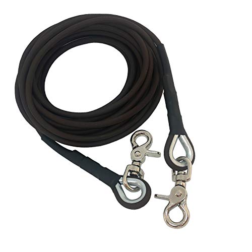 C&L Koppelleine - rund - für Hunde, robust, wetterfest, aus 6 mm BIOTHANE® - Dunkelbraun - BR523-10 Meter von Collar & Leash