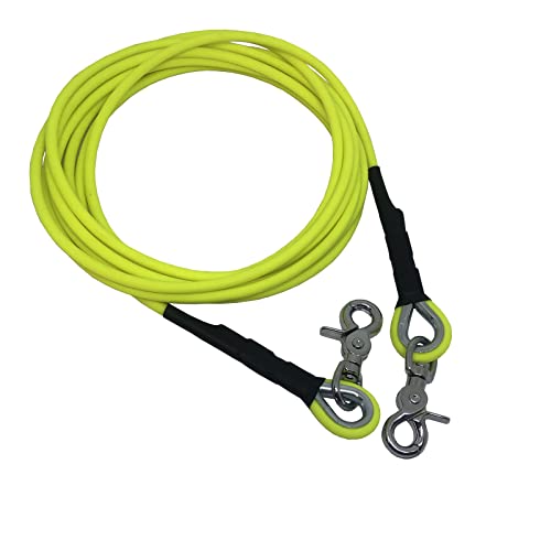 C&L Koppelleine - rund - für Hunde, robust, wetterfest, aus 6 mm BIOTHANE® - Neongelb - YE527-10 Meter von Collar & Leash