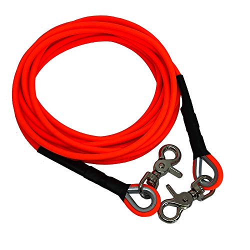 C&L Koppelleine - rund - für Hunde, robust, wetterfest, aus 6 mm BIOTHANE® - Neonorange - OR522-10 Meter von Collar & Leash