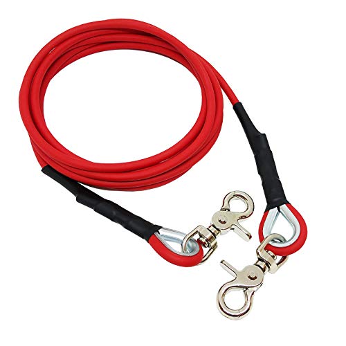 C&L Koppelleine - rund - für Hunde, robust, wetterfest, aus 6 mm BIOTHANE® - rot - RD522-10 Meter von Collar & Leash