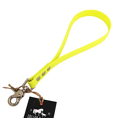 C&L Kurzführer Hundeleine für Mittel - Große Hunde aus 16 mm BioThane® / 40 cm/Neon Gelb von Collar & Leash