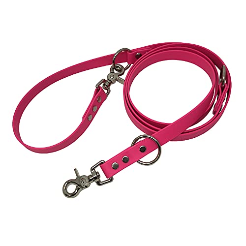 C&L Verstellbare Führleine - 3fach - für Hunde, robust, wetterfest, aus 19 mm BETA BIOTHANE® - 2,50 Meter - Magenta - PK525 von Collar & Leash