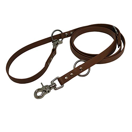 C&L Verstellbare Führleine - 3fach - für Hunde, robust, wetterfest, aus 19 mm BETA BIOTHANE® - 3,00 Meter - Hellbraun - BR521 von Collar & Leash