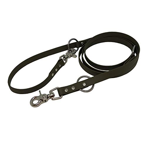 C&L Verstellbare Führleine - 3fach - für Hunde, robust, wetterfest, aus 19 mm BETA BIOTHANE® - 3,00 Meter - Military Olive - OD522 von Collar & Leash