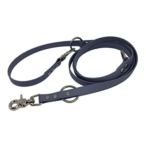 C&L Verstellbare Führleine - 3fach - für Hunde, robust, wetterfest, aus 19 mm BETA BIOTHANE® - 3,00 Meter - grau - GY523 von Collar & Leash