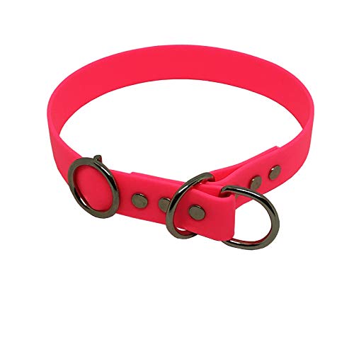 Collar & Leash C&L Hundehalsband/Zugstopp aus 25 mm BioThane®- [35 cm] - neon pink - PK521 von Collar & Leash