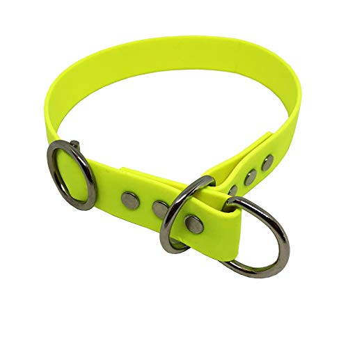 C&L Hundehalsband/Zugstopp aus 25 mm BioThane®- [45 cm] - Neongelb - YE527 von Collar & Leash