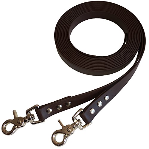 Collar & Leash C&L Westernzügel offen/Split Reins aus 16 mm BioThane®- 1,75 m - Dunkelbraun - BR523 von Collar & Leash