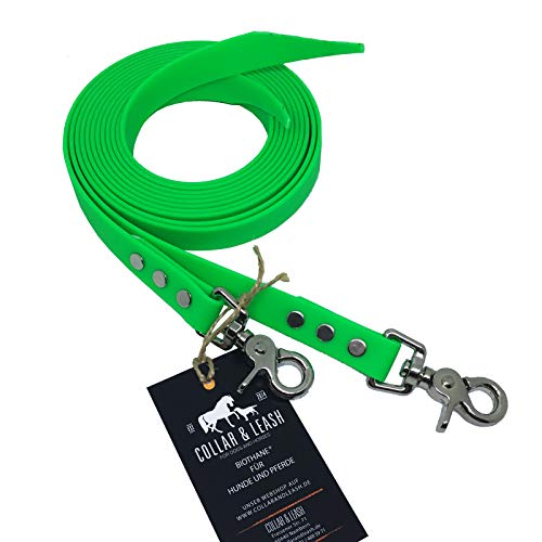 Collar & Leash C&L Westernzügel offen/Split Reins aus 16 mm BioThane®- 2,35 m - neon grün - GN528 von Collar & Leash