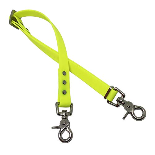 Hunde Sicherheitsgurt, Hundesicherheitsgurt mit starken Karabiner, Einstellbar Hundegurt Sicherheit für Alle Hunderassen und Katzen in 19 mm BETA BIOTHANE® - 60-80 cm - Neongelb - YE527 von Collar & Leash