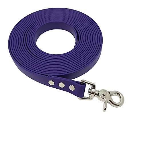 Schleppleine Trainingsleine für Hunde, robust, wetterfest, aus Flacher BIOTHANE® - BETA 16 mm - [3 m] - violett - VI521 von Collar & Leash