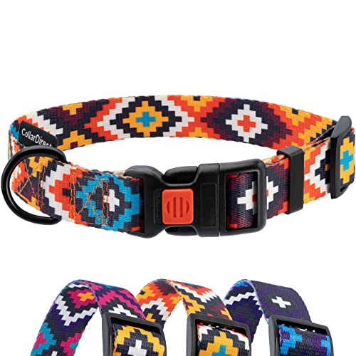 CollarDirect Aztec Hundehalsband Verstellbare Nylon Tribal Muster Geometrische Haustier-Halsbänder für Hunde Klein Mittel Groß Welpe Zubehör von CollarDirect