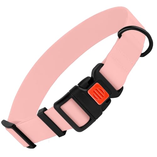 CollarDirect Verstellbares Hundehalsband, bunt, wasserdicht, für kleine, mittelgroße und große Hunde, Welpen, 8 Farben (35,6-45,7 cm, Babyrosa) von CollarDirect