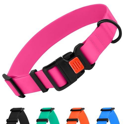 CollarDirect Verstellbares Hundehalsband, bunt, wasserfest, für kleine, mittelgroße und große Hunde, Welpen, 9 Farben (Rosa, S (25-33 cm)) von CollarDirect