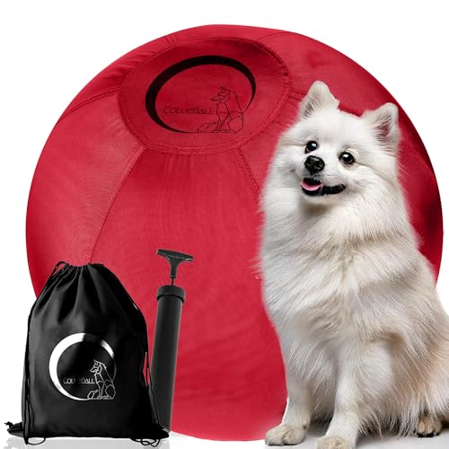 CollieBall - Herding Ball für Hunde, 45,7 cm, rot, aufblasbar, bruchsicher, Hundehüttenball für australische Schäferhunde, Corgis, Collies und Rinder, langlebiges Qualitäts-Geschenk für große Hunde von CollieBall