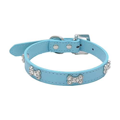 Colorful Outdoor Pet Glänzende Strass Hundehalsband Knochenschmuck Hundehalsband kleine und mittlere Hundekette (B, S) von Colorful Outdoor